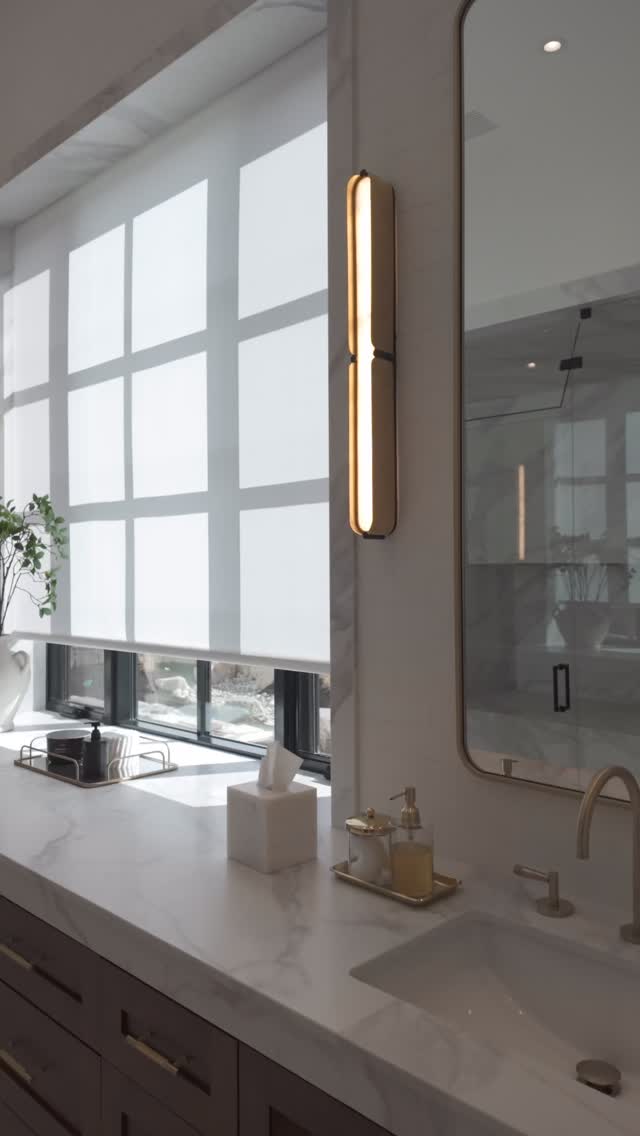 Clean lines, zero distractions. This Lutron shades install features a custom til
